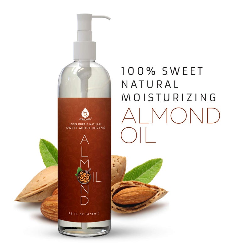 Pursonic 100% Natural Sweet Almond Oil for Skin â€“ Nourishing formula for Body & Hair Care, Aromatherapy, Moisturizing and Massage - Almond Essential Oil for Glowing Skin & Healthy Hair - Image 2
